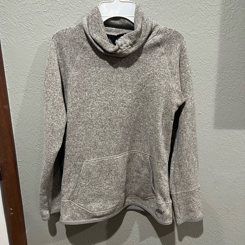 Eastern Mountain Sports Heathered Gray Women's Cowl Neck Sweater Size Small EUC